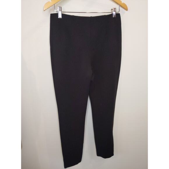 Chico's Women Sz 0 Black Ankle Slacks Pants Pearl Button Detail Stretch Pull On - Picture 2 of 9